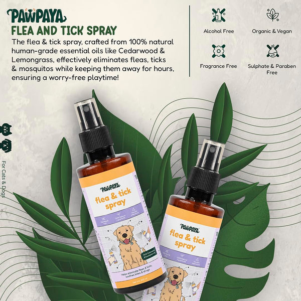Pawpaya  Flea and Tick Spray for Dogs and Cats