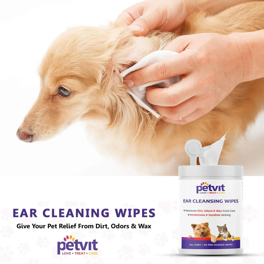 Petvit Ear Cleansing Wipes for Dogs and Cats