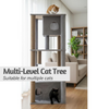 Furrlovers Large Multilevel Cat Tree Tower with Scratching Posts & Condo (Grey) Cats-Toys Furrlovers Dropship