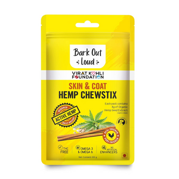 Bark Out Loud Skin & Coat Hemp Chew Stix for Dogs and Cats