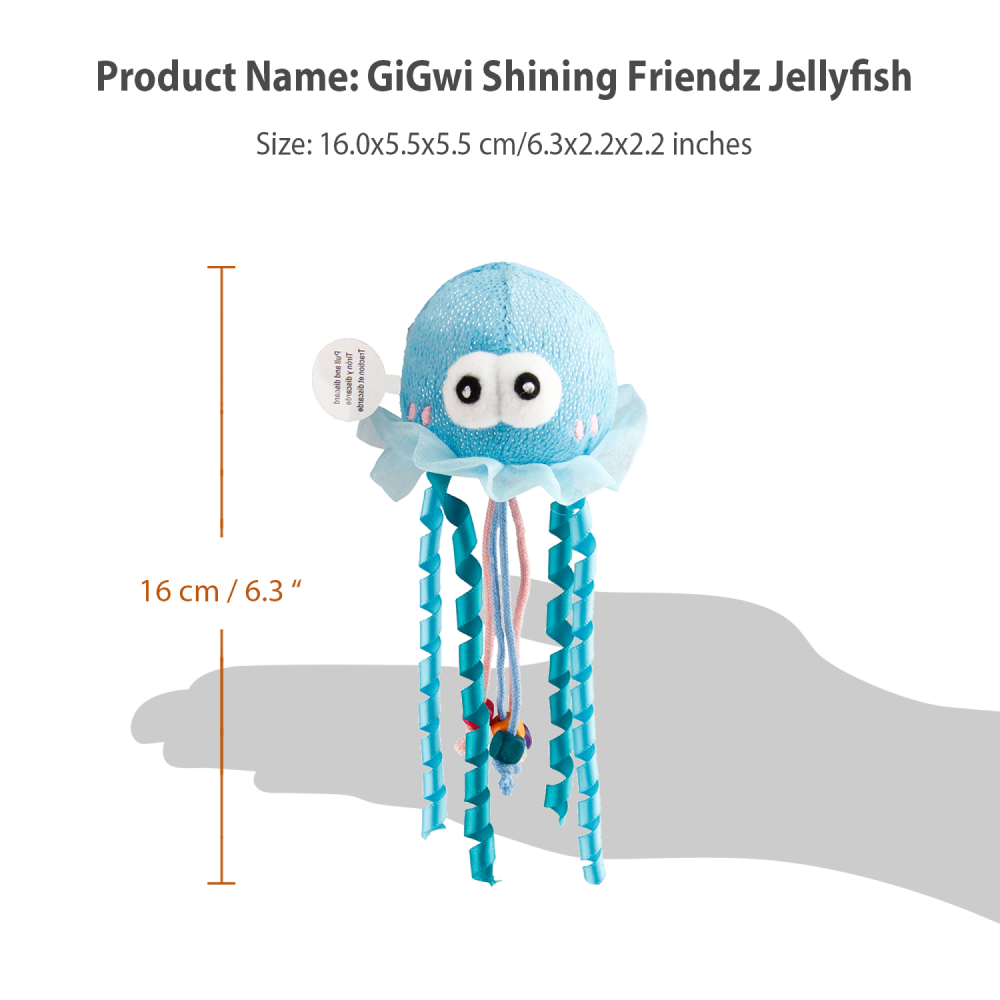 GiGwi Shinning Friends Jellyfish with LED light and Catnip inside Toy for Cats