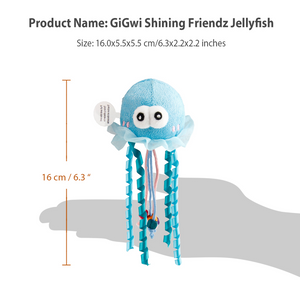 GiGwi Shinning Friends Jellyfish with LED light and Catnip inside Toy for Cats (Blue)