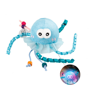 GiGwi Shinning Friends Jellyfish with LED light and Catnip inside Toy for Cats (Blue)