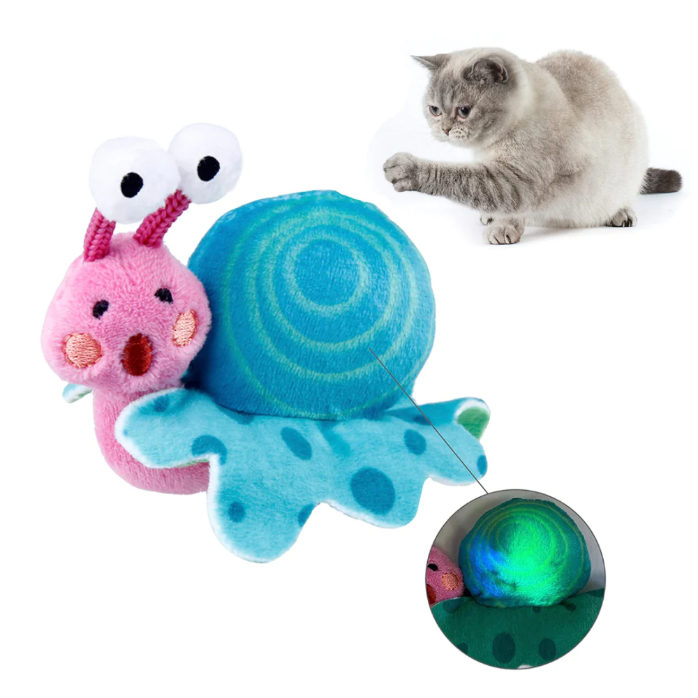 GiGwi Shinning Friends Snail with LED light and Catnip inside Toy for Cats