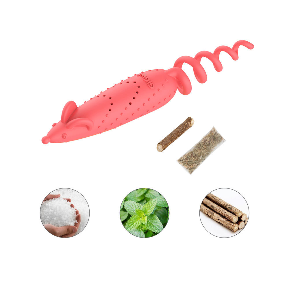 GiGwi Roll Tailed Mouse Toy for Cats (Pink) Cats-Toys GiGwi