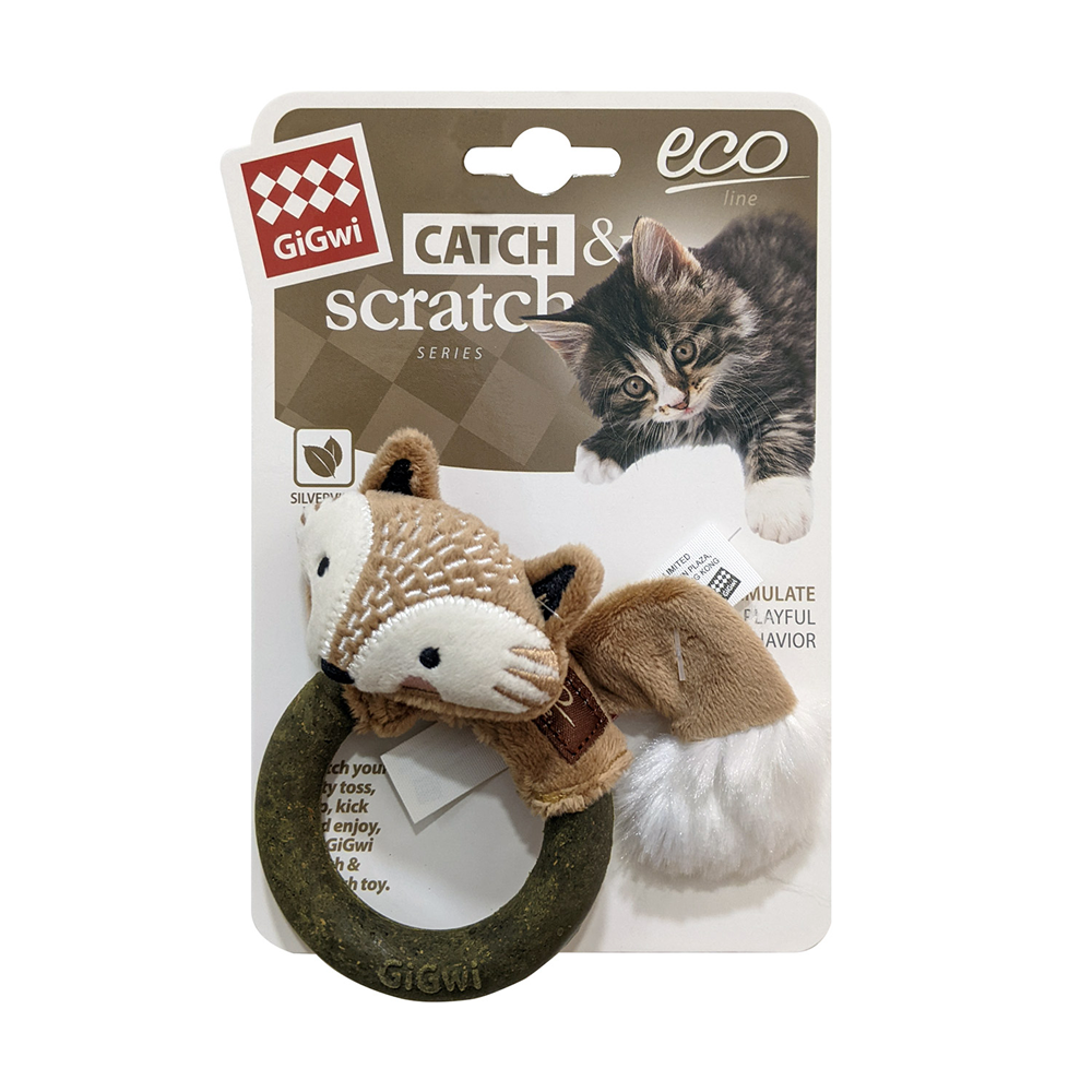 GiGwi Catch and Scratch Eco Line Fox Toy for Cats Cats-Toys GiGwi