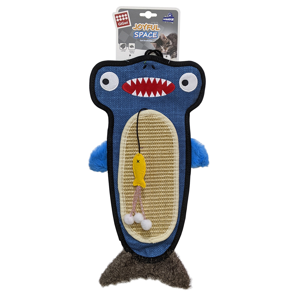 GiGwi Cat Scratcher with Catnip Alligator Toy for Cats (Blue) Cats-Toys GiGwi