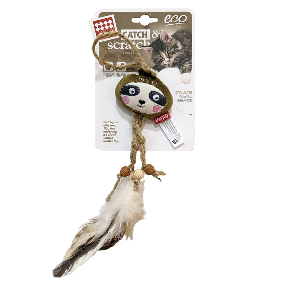 GiGwi Catch and Scratch Eco Line Sloth Toy for Cats Cats-Toys GiGwi