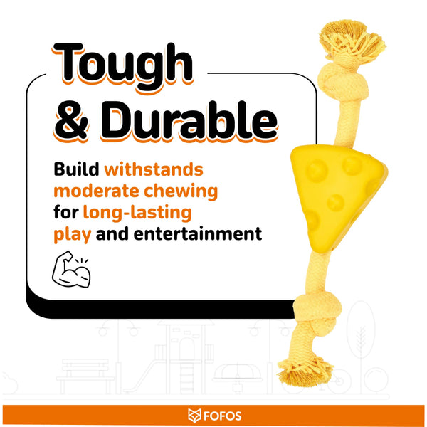 Fofos Cheese Shaped Chew Rope Toy for Dogs