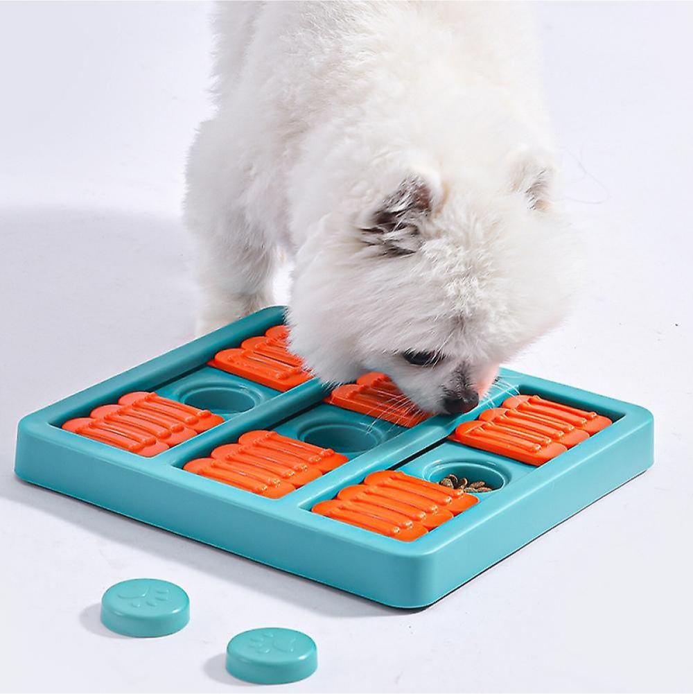 Pet Vogue Slow Feeder Rectangle Shaped Toy for Dogs (Turquoise/Orange)