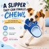 Talking Dog Club Doggie Dog Slipper Squeaky Plush Toy for Dogs (Blue) Dogs-Toys Talking Dog Club Dropship