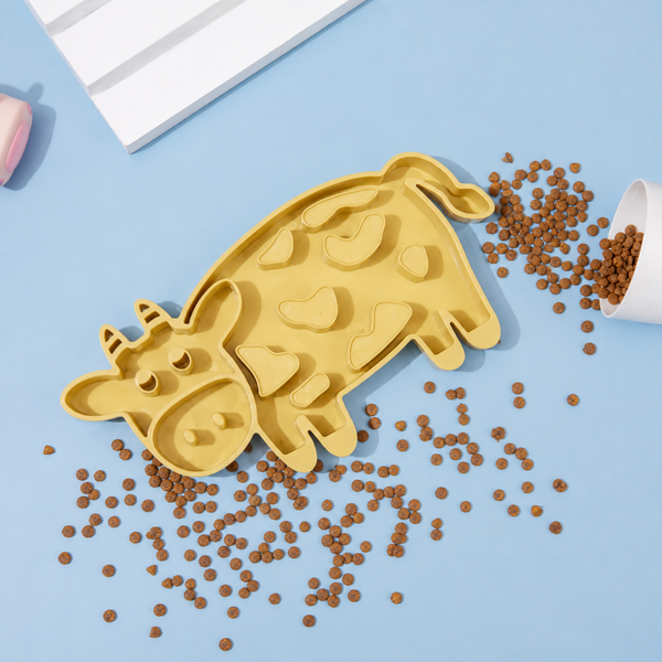 Talking Dog Club Moo Slow Feeder Bowl for Dogs and Cats