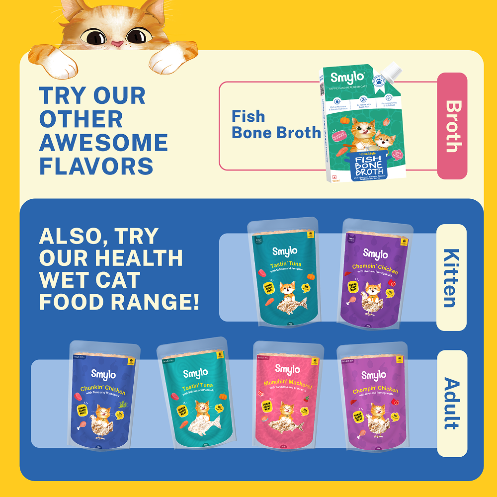 Smylo Hydration Rich Chicken with Carrot, Kale and Cranberry Bone Broth for Cats Cats-Wet Food Smylo