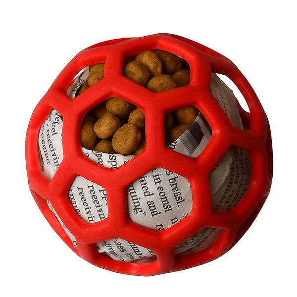 Talking Dog Pop Hollow Elastic Interactive Busy Ball Toy for Dogs (Red)