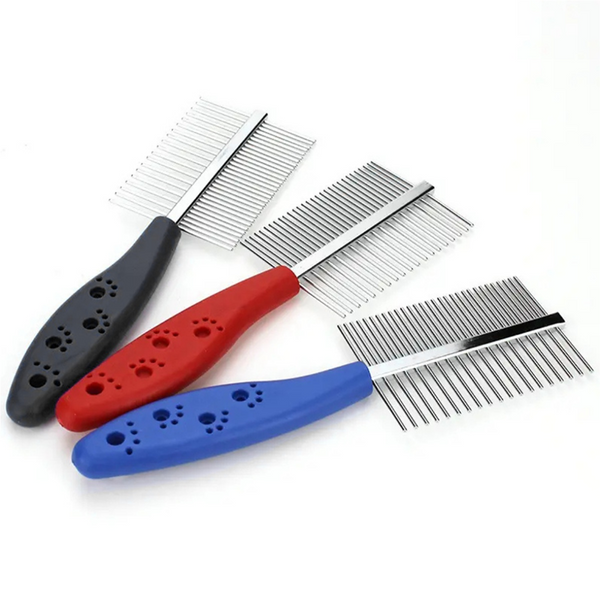 Groom My Pet Double Side Steel Comb for Dogs and Cats (Blue)