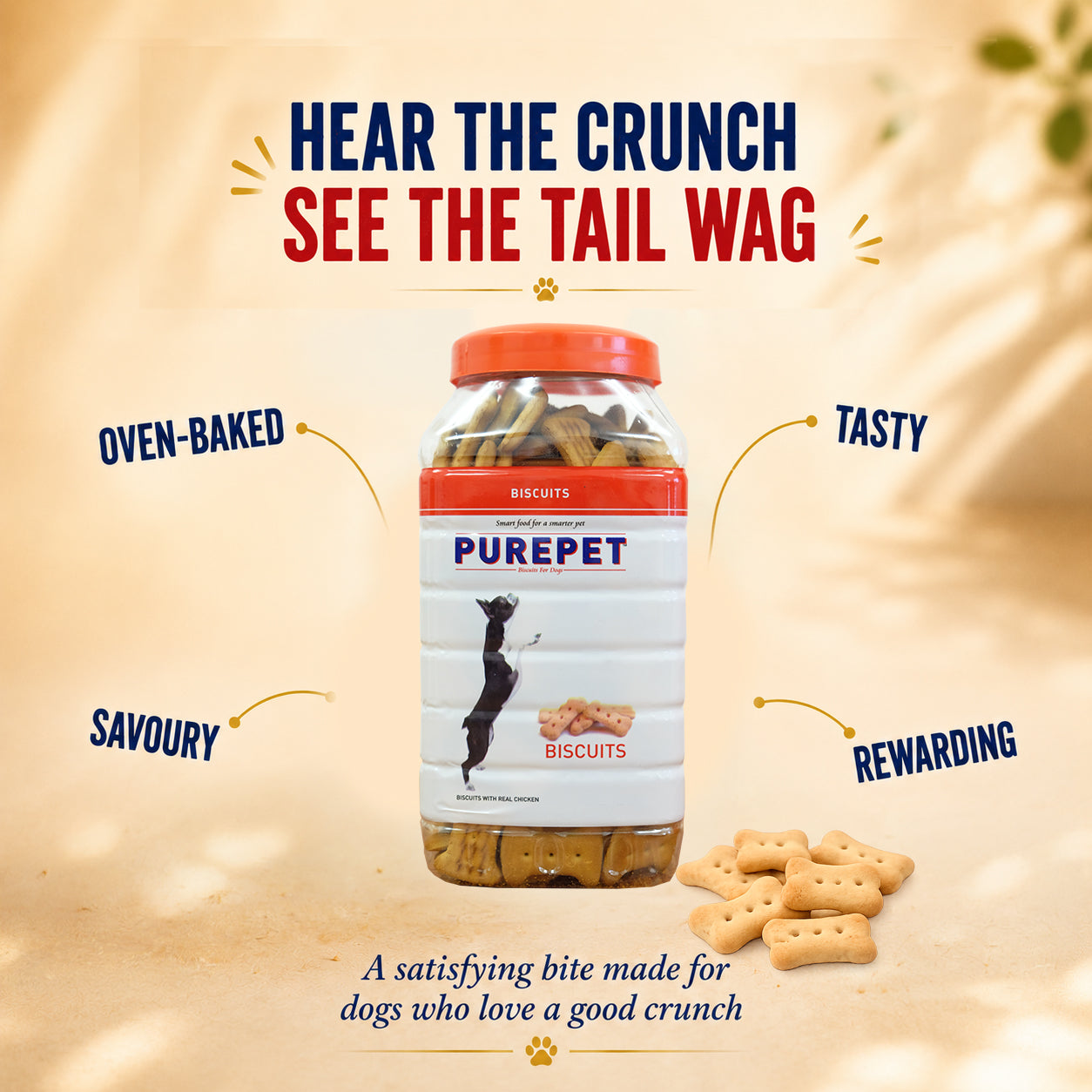 Purepet Chicken Flavour Real Chicken Biscuit Dog Treats Dog Treats + Others Purepet