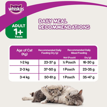 Whiskas Tuna in Jelly Meal Adult Cat Wet Food and Tuna Flavour Adult Cat Dry Food Combo