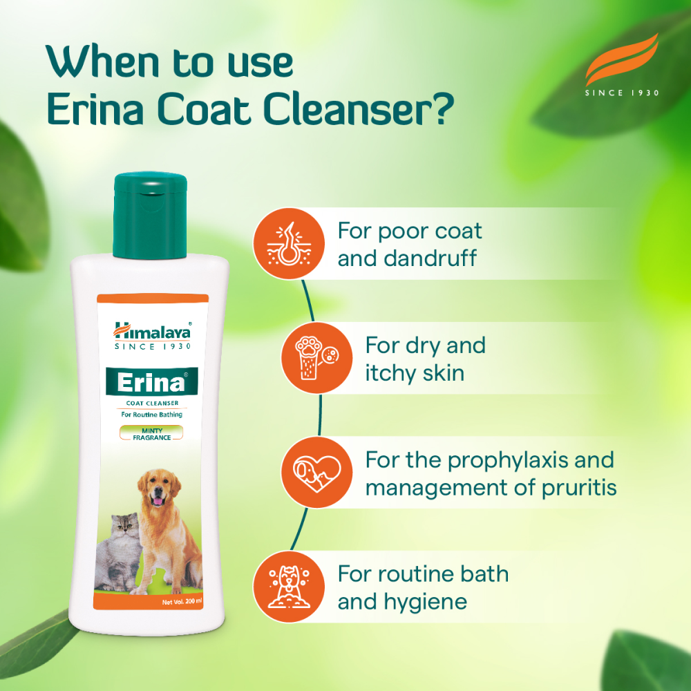 Himalaya Erina Coat Cleanser Shampoo for Dogs and Cats Both-Grooming Supplies Himalaya