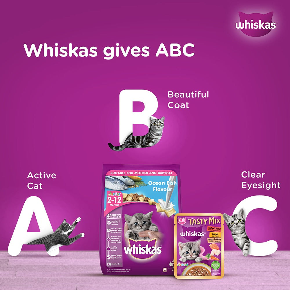 Whiskas Tasty Mix Seafood Cocktail Carrot Gravy Kitten Cat Wet Food Cats-Wet Food Whiskas
