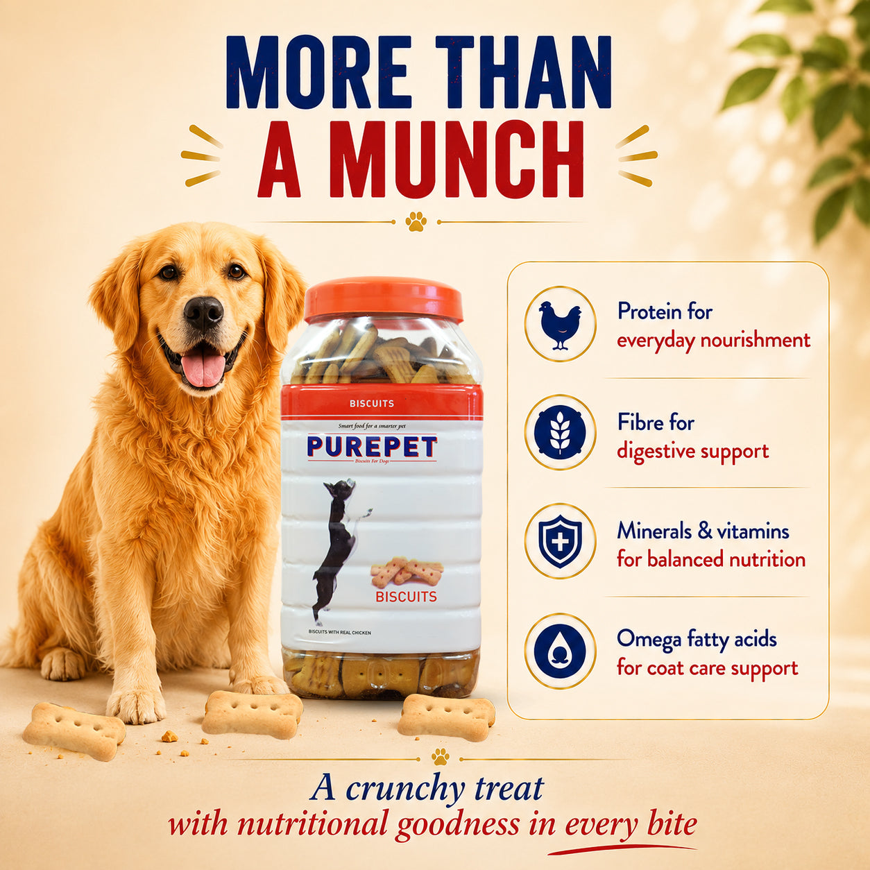Purepet Chicken Flavour Real Chicken Biscuit Dog Treats Dog Treats + Others Purepet