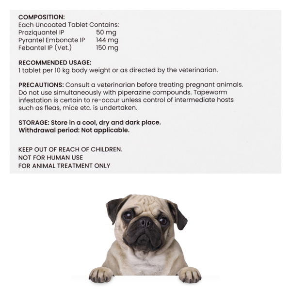 Wiggles Deworminator Deworming Tablets for Dogs and Cats