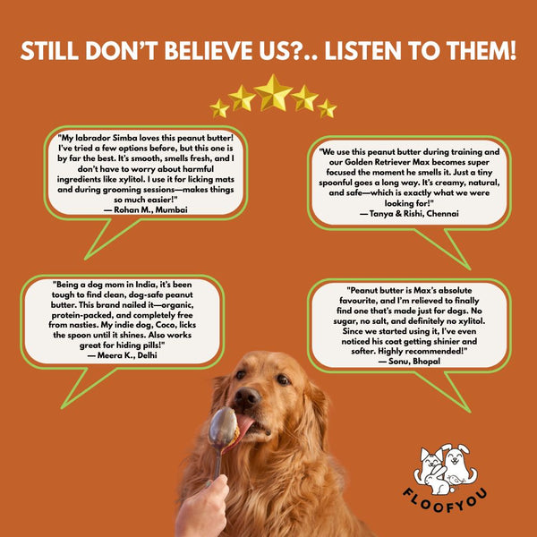 FloofYou Unsweetened & Natural Peanut Butter Dog Treats
