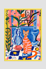 EverythingBoho The House Cat Boho Wall Art (Yellow) Pet Parent-Gifting & Merch EverythingBoho Dropship A3 Frame poster