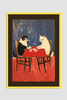 EverythingBoho Framed Art Cat Playing Cards (Yellow) Pet Parent-Gifting & Merch EverythingBoho Dropship A3 Frame Art