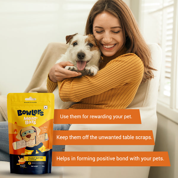 Bowlers Peanut Butter Flavour Meat Bars Dog Treats
