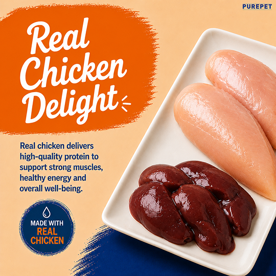 Purepet Real Chicken Lickable Creamy Treats for Cats