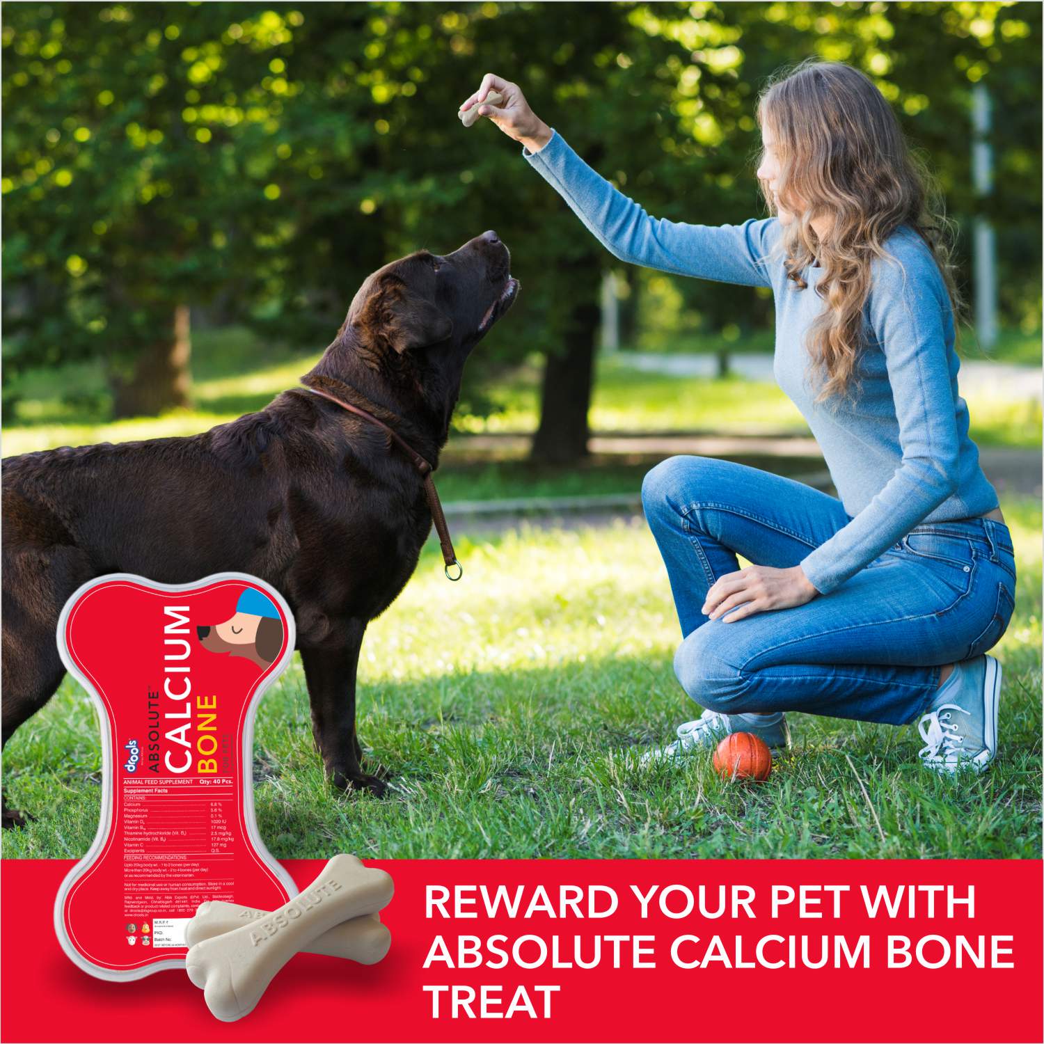 Drools Absolute Calcium Bones Dog treats (Jar) Dog Treats + Others Drools