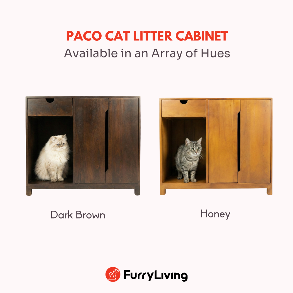 FurryLiving Paco Litter Cabinet for Cats (Dark Brown) Cats-Furniture FurryLiving Dropship