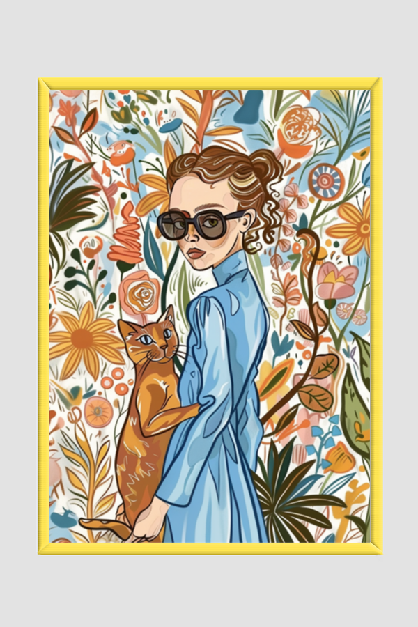 EverythingBoho The Caty Girl Boho Wall Art (Yellow)