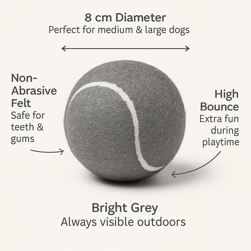 Talking Dog Club Tennis Ball Toy for Dogs (Grey) Dogs-Toys Talking Dog Club Dropship