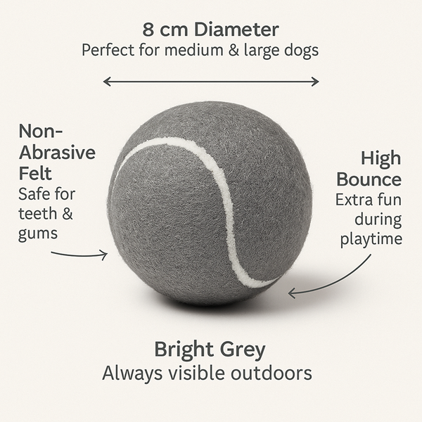 Talking Dog Club Tennis Ball Toy for Dogs (Grey)