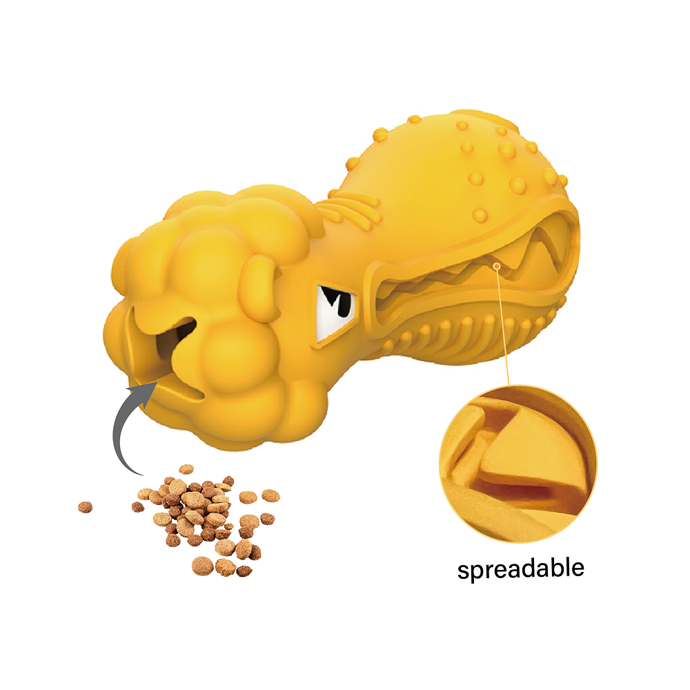 GiGwi Dumbbell Lion Heads Toy for Dogs (Yellow) Dogs-Toys GiGwi