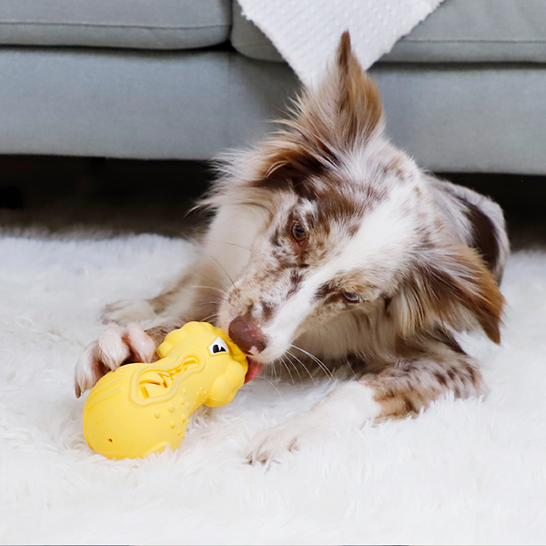 GiGwi Dumbbell Lion Heads Toy for Dogs (Yellow)