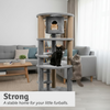 Furrlovers Multi Level Cat Tree with Condo & Jute Scratching Posts (Grey) Cats-Toys Furrlovers Dropship
