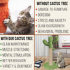 Furrlovers Cactus Scratching Post with Rope Wrapped Climbing Tower & Plush Top for Cats (Green) Cats-Toys Furrlovers Dropship