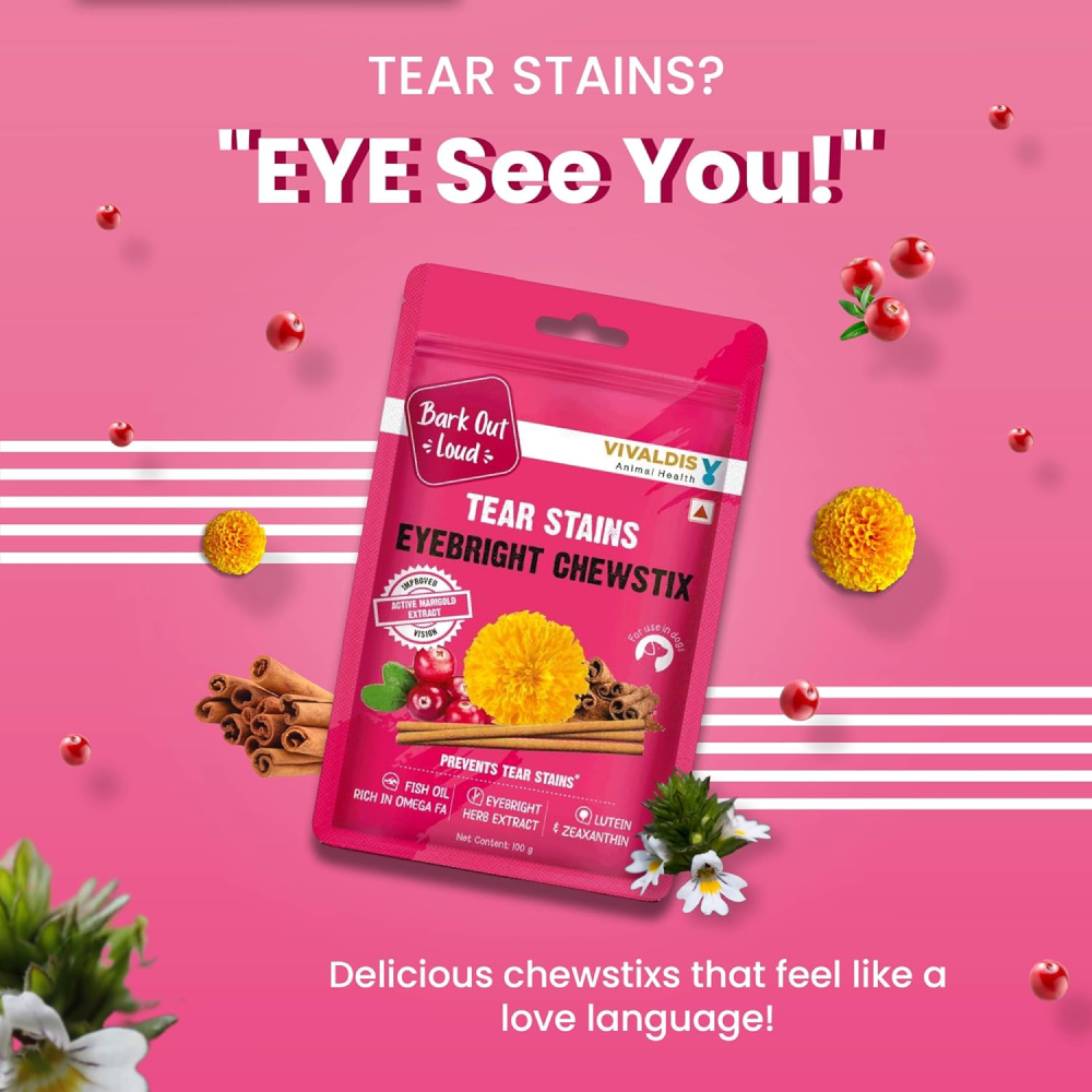 Bark Out Loud Tear Stains Eyebright Chew Stix Dog Treats