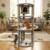 Furrlovers Multi Level Cat Tree with Condo & Jute Scratching Posts (Grey) Cats-Toys Furrlovers Dropship