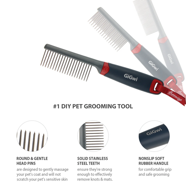 GiGwi Regular Comb for Dogs and Cats (Black)