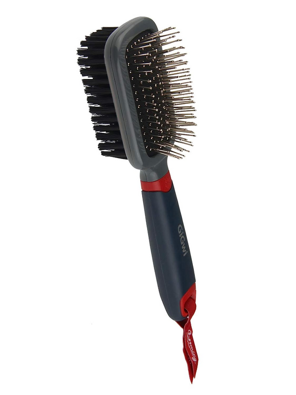 GiGwi Double Sided Brush with Bristles and Pins for Dogs and Cats (Black)