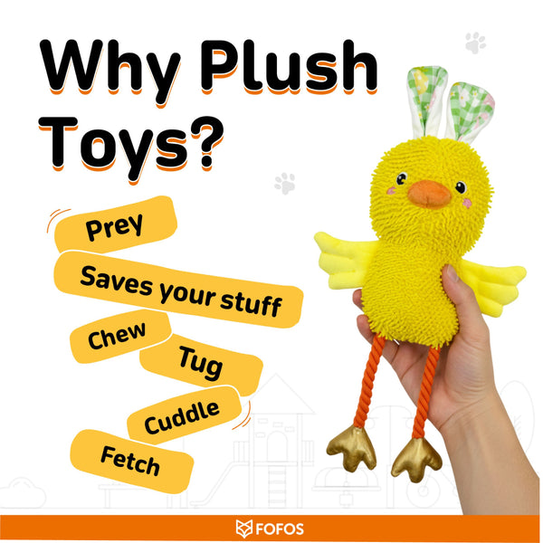 Fofos Easter Duck Noodle Plush Rope Toy for Dogs