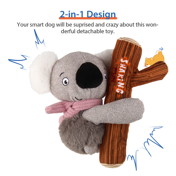 GiGwi Shaking Fun Koala Toy for Dogs (Brown/Grey)