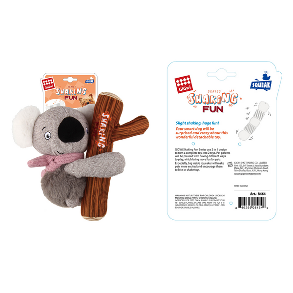 GiGwi Shaking Fun Koala Toy for Dogs (Brown/Grey)