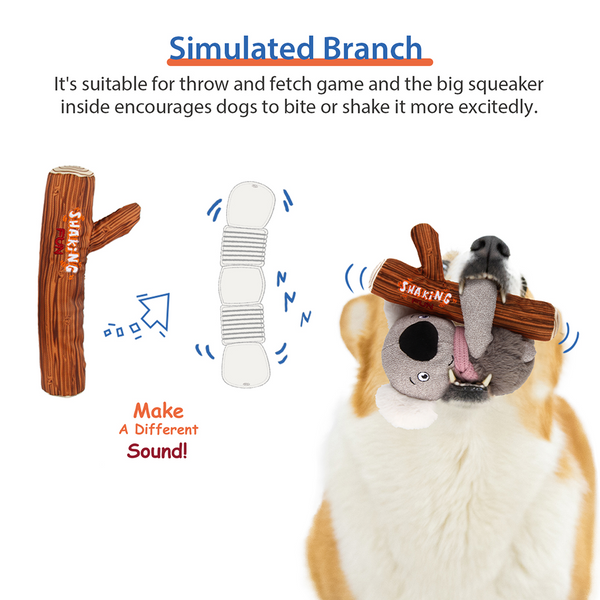 GiGwi Shaking Fun Raccoon Toy for Dogs (Brown & Dark Green)