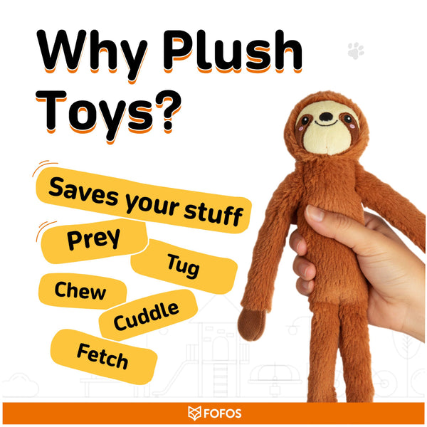 Fofos Sloth and Sheep Rope Tug Toy for Dogs