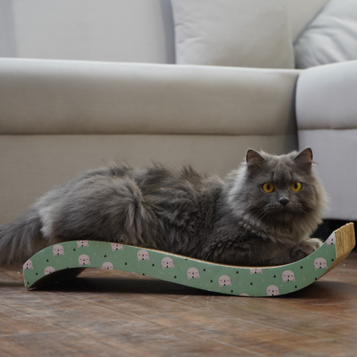 Skatrs Wave Cat Scratcher with Catnip & Yellow Rubber Ball Toy Cat Combo Exclusive Combo Exclusive Combo