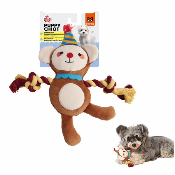 Fofos Monkey Fluffy Puppy Plush Toy for Dogs